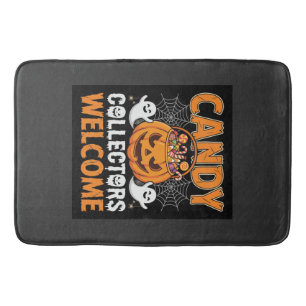 Halloween Snoep Verzamelaars Welkom Pompoen Vector Badmat