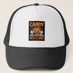 Halloween Snoep Verzamelaars Welkom Pompoen Vector Trucker Pet