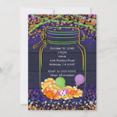 Halloween snoep weckpot uitnodigingen voor een fee (Achterkant)