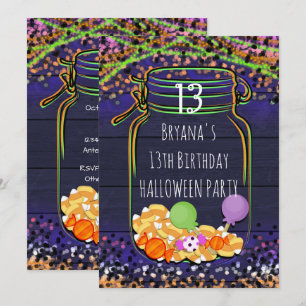 Halloween snoep weckpot uitnodigingen voor een fee