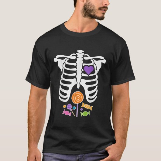 Halloween Snoep Xray Skeleton Costume for Men Wome T-shirt (Voorkant)