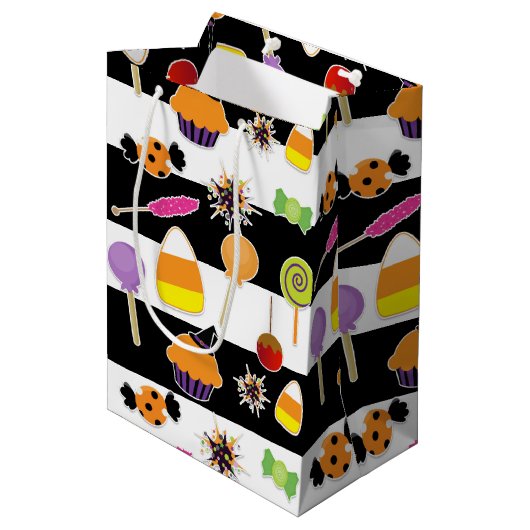 Halloween snoepgoed feestcadeauttas medium cadeauzakje (Voorkant Gekanteld)