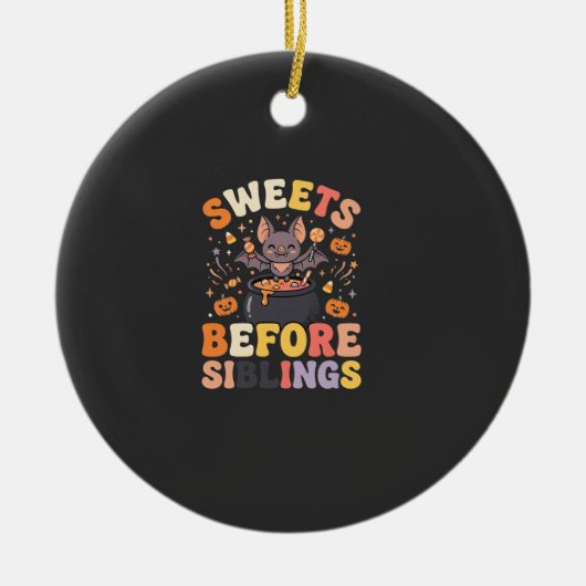 Halloween Snoepgoed Sibling Swap Keramisch Ornament (Voorkant)