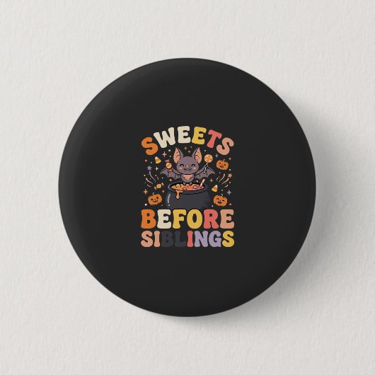 Halloween Snoepgoed Sibling Swap Ronde Button 5,7 Cm (Voorkant)