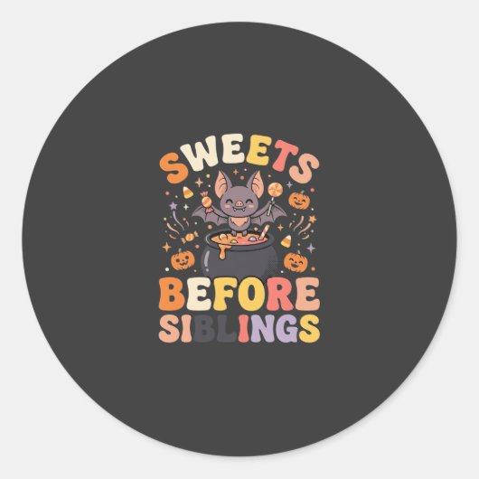 Halloween Snoepgoed Sibling Swap Ronde Sticker (Voorkant)