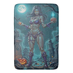 Halloween Snoepje of Zombie Vriendin met Hersenen Badmat