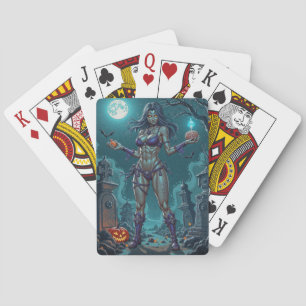 Halloween Snoepje of Zombie Vriendin met Hersenen Pokerkaarten