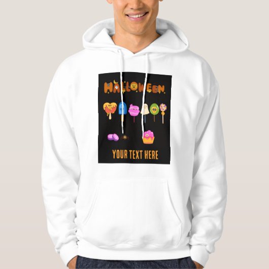 Halloween snoepjes bewerkbaar hoodie (Voorkant)