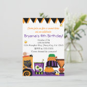 Halloween snoepjes en Snoep leuke feestuitnodiging Kaart (Staand voorkant)