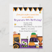 Halloween snoepjes en Snoep leuke feestuitnodiging Kaart (Voorkant)