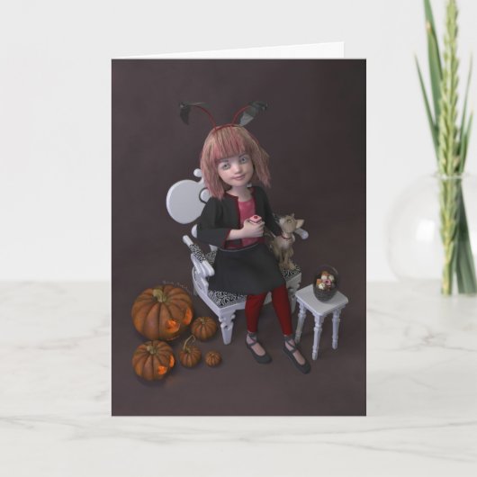 Halloween. Snoepjes eten. Feestdagen Kaart (Voorkant)