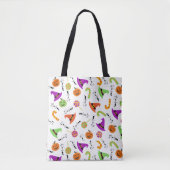 Halloween Snoepjes pompoenen en heks Petten Patroo Tote Bag (Voorkant)