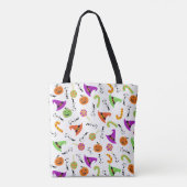 Halloween Snoepjes pompoenen en heks Petten Patroo Tote Bag (Achterkant)