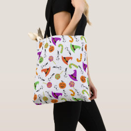 Halloween Snoepjes pompoenen en heks Petten Patroo Tote Bag