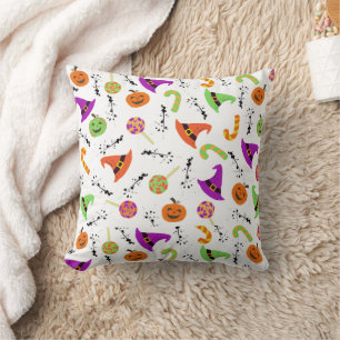 Halloween Snoepjes Pumpkins Witch Petten Pattern Kussen