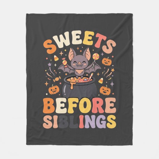 Halloween Snoepjes Sibling Swap Fleece Deken (Voorkant)