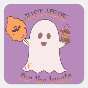 Halloween snoepjes spoken en lekkernijen feestje vierkante sticker
