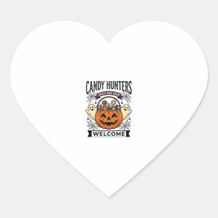 Halloween Snoepjes Verzamelaar Vintage Gravure Pom Hart Sticker