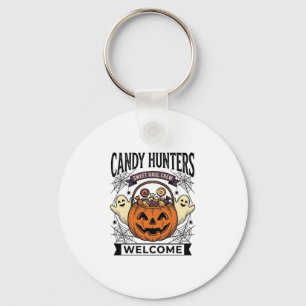 Halloween Snoepjes Verzamelaar Vintage Gravure Pom Sleutelhanger