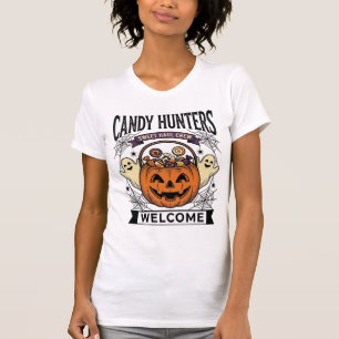 Halloween Snoepjes Verzamelaar Vintage Gravure Pom T-shirt