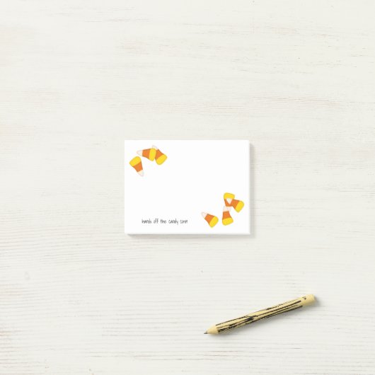 Halloween snoepmaïsstukken post-it® notes (Op bureau)