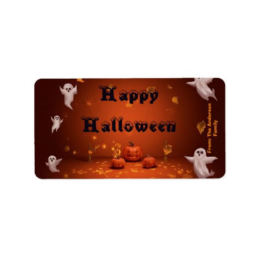 Halloween snoepzak label (Voorkant)
