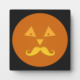 Halloween snor pompoen plaque fotoplaat