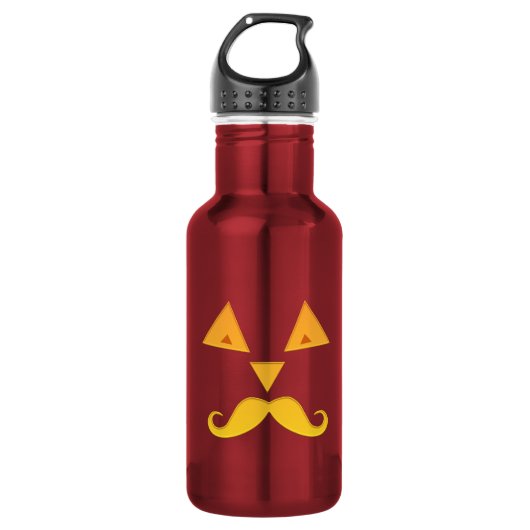 Halloween snor pompoen waterfles (Voorkant)