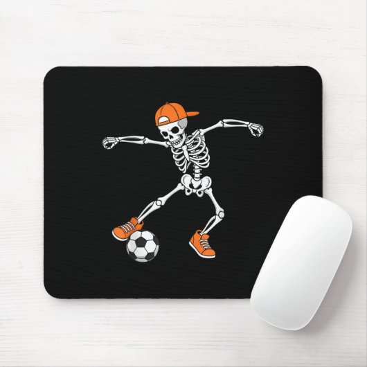 Halloween Soccer Skeleton Football Trick Or Treat  Muismat (Met muis)