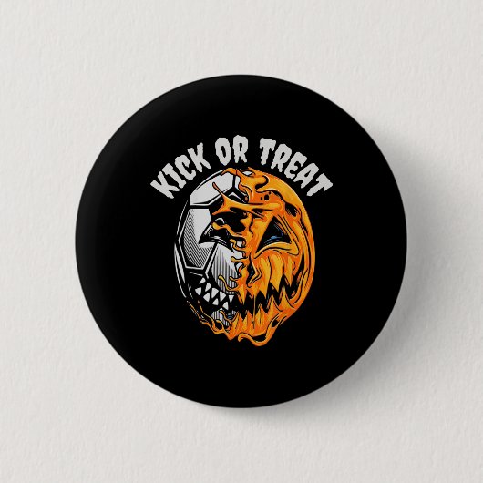 Halloween Soccer Skeleton Ronde Button 5,7 Cm (Voorkant)