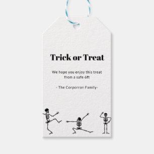 Halloween Social Distancing Skeleton Cadeft Labels Cadeaulabel