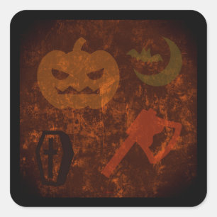 Halloween Sodd op Eerie Achtergrond Vierkante Sticker