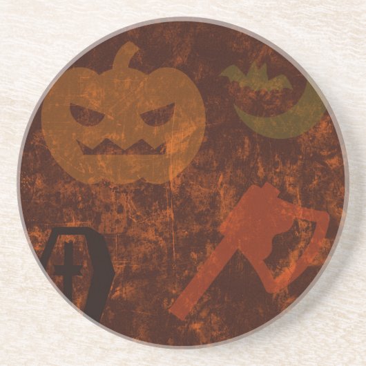 Halloween Sodd op Eerie Achtergrond Zandsteen Onderzetter (Voorkant)