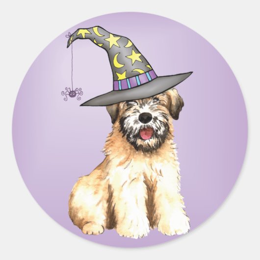 Halloween Soft Coated Wheaten Terrier Ronde Sticker (Voorkant)