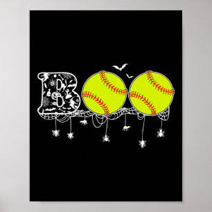 Halloween Softbal Liefhebber Boe Speler Verkopen V Poster