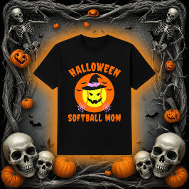 Halloween Softbal Moeder | Griezeldemon Bal T-shirt