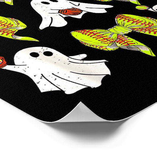 Halloween Softball Ghosts Softball Daughter Girls  Poster (Hoek)