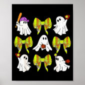 Halloween Softball Ghosts Softball Daughter Girls  Poster (Voorkant)