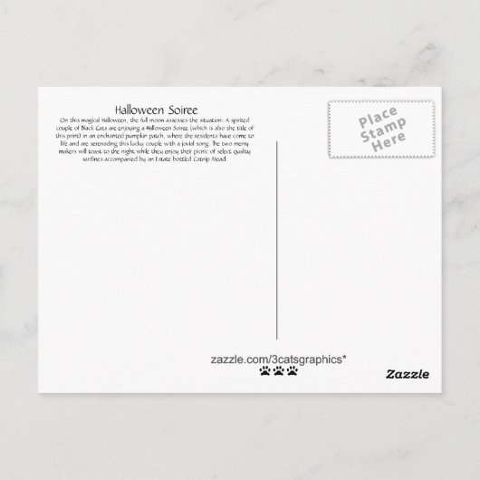 Halloween Soiree Briefkaart (Achterkant)