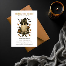Halloween Soiree Donkere Elegantie Uitnodiging | G