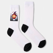 Halloween Sokken – Pompoen, Heksenkatten en Zwarte (Rechts)