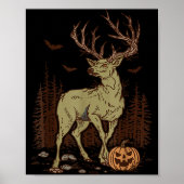 Halloween Soky Deer Antler Zombie Rustic Buck Fall Poster (Voorkant)