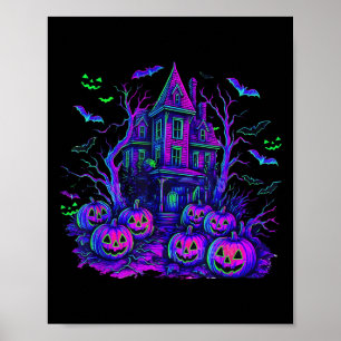 Halloween Soky Scene Retro Pompoen Y Seizoen Poster