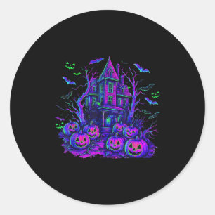  Halloween Soky Scene Retro Pompoen Y Seizoen Ronde Sticker