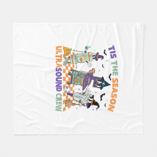 Halloween Sonography Retro Tis The Season Ultrasou Fleece Deken (Voorkant (Horizontaal))