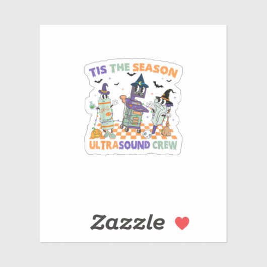 Halloween Sonography Retro Tis The Season Ultrasou Sticker (Vel)