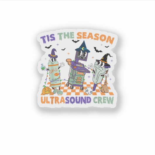 Halloween Sonography Retro Tis The Season Ultrasou Sticker (Voorkant)
