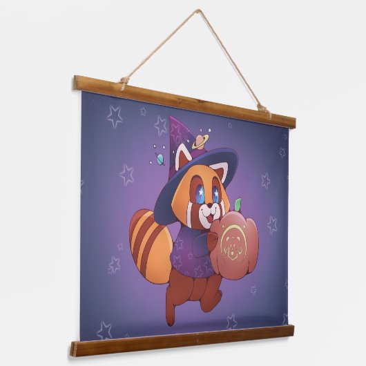 Halloween Space Panda Hangend Wandkleed (Gebogen)