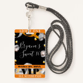Halloween Sparkle Sweet 16 Party VIP Pass Badge (Achterkant met draagriem)