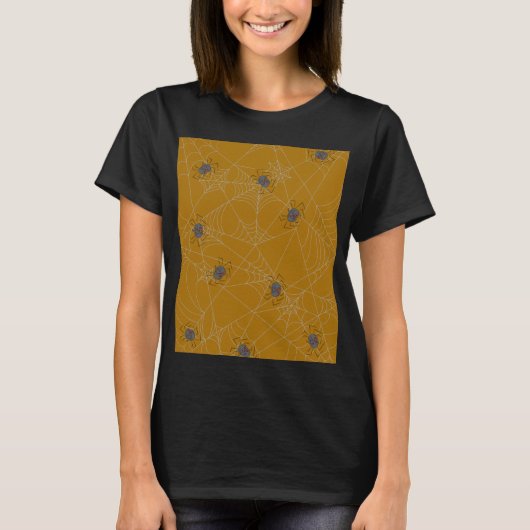 Halloween spders web en pomkins T-Shirt (Voorkant)